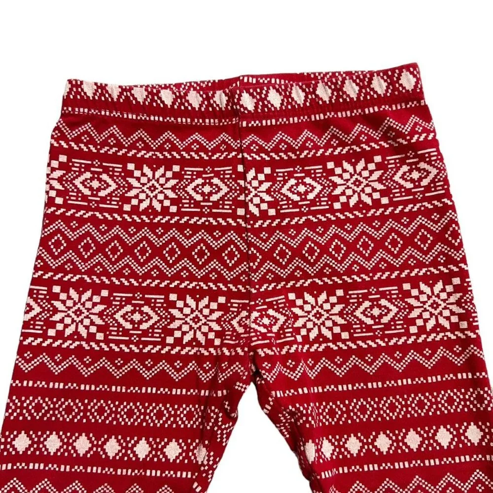 Old Navy 3T Red & White Fair Isle Leggings